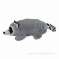 10-inch Racoon Bottle Skins Plush Pet Toys with Squeaker in Body and Rope, CE Certified